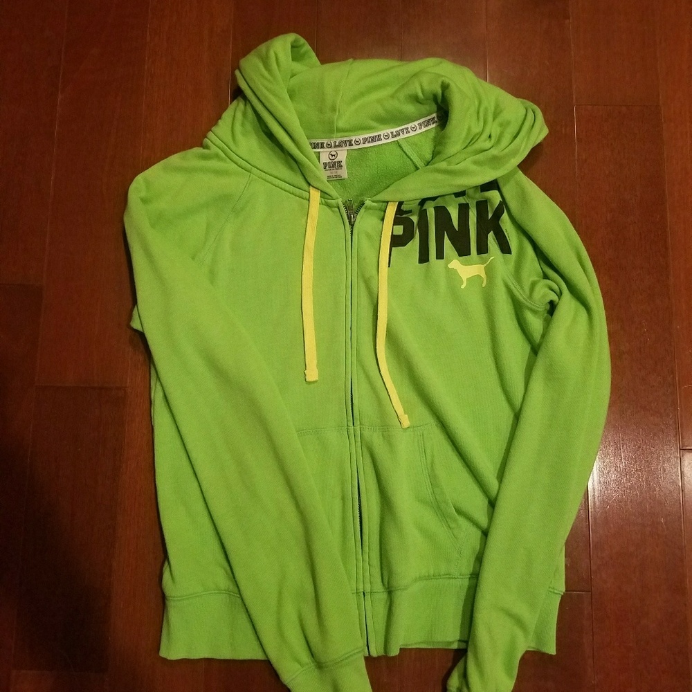 Vs pink  lime green hoodies size M